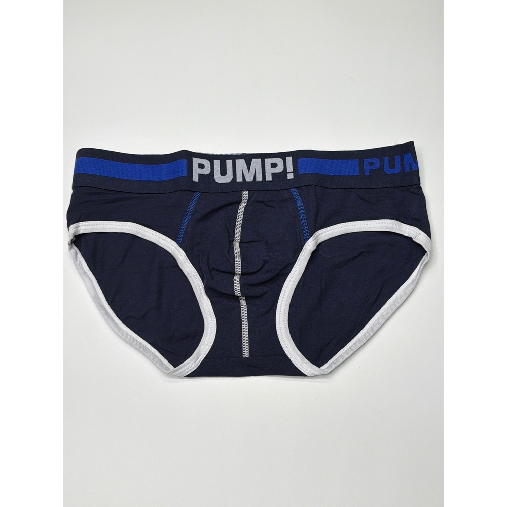 PUMP Mens Navy Blue Briefs Underwear Size‎ L Cotton Spandex Stretch